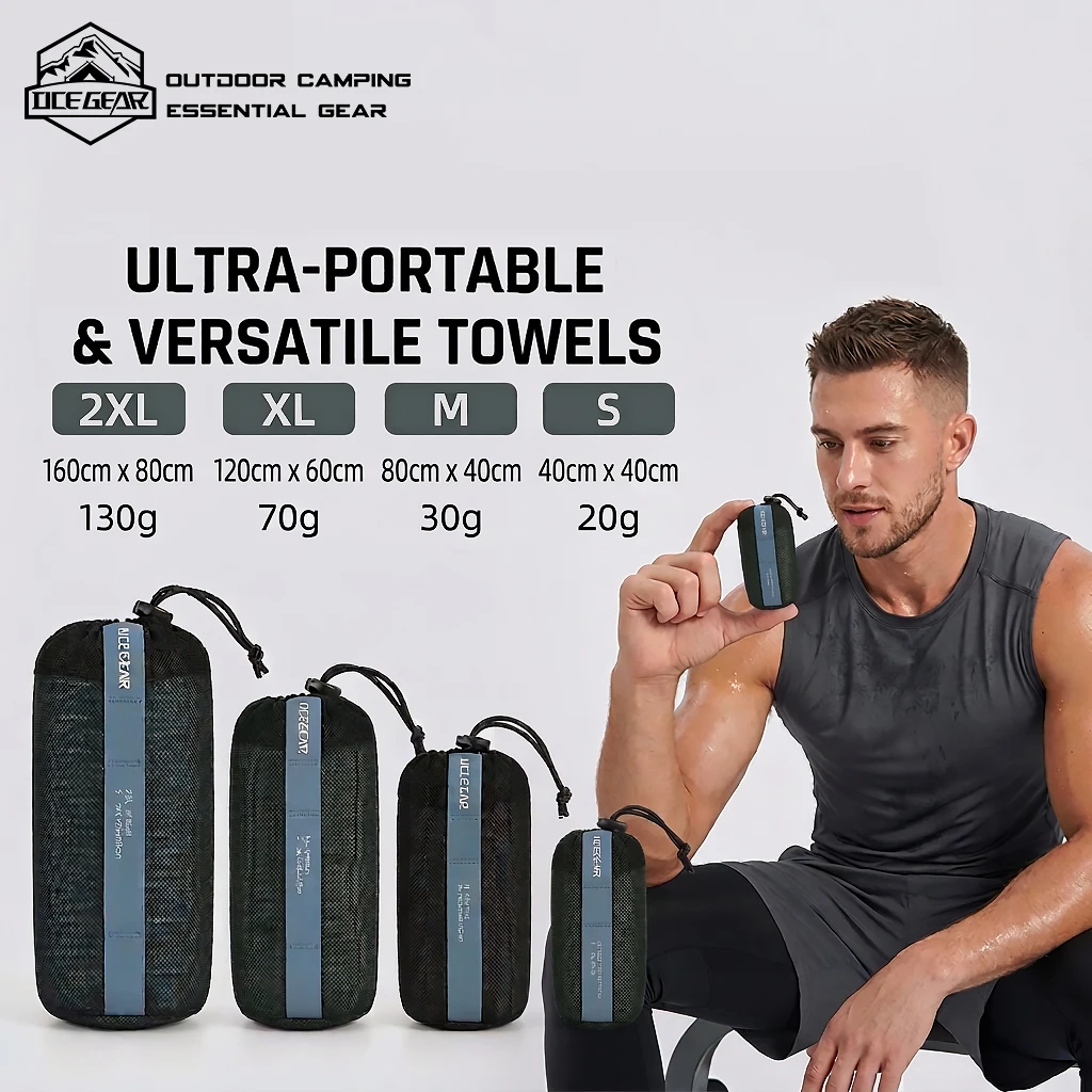 

Полотенце из микрофибры для путешествий: быстросохнущее, легкое, компактное, для кемпинга, походов, спортзала, пляжа. Портативное, впитывающее, быстро сохнущее, для активного отдыха.