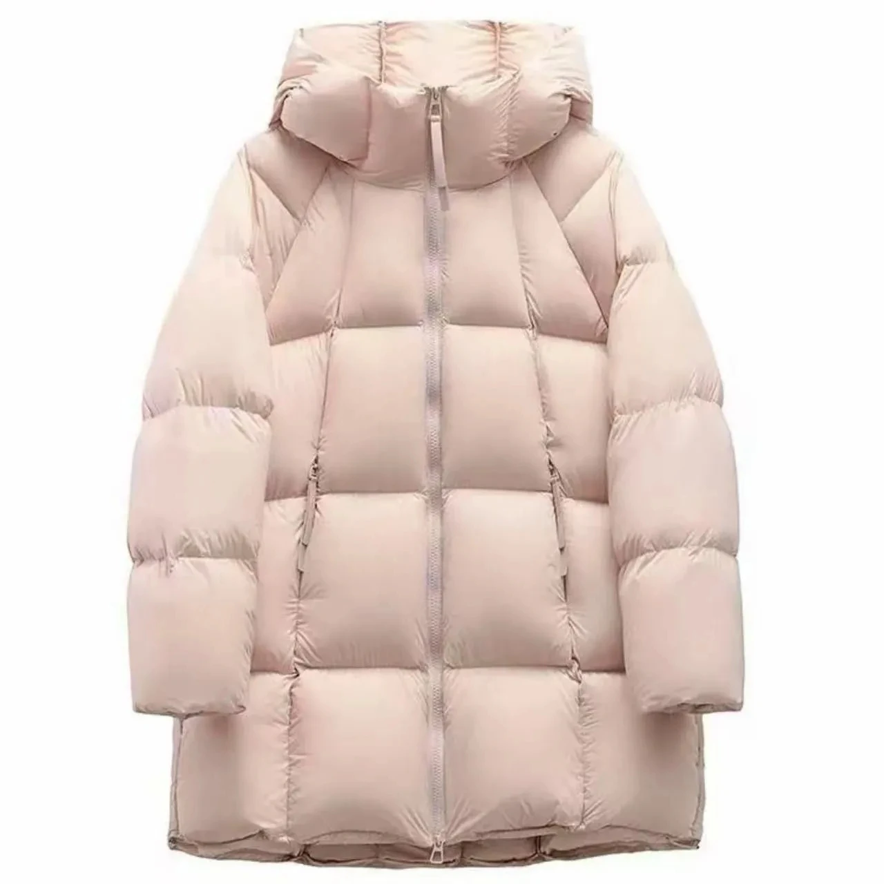 Giubbotti in cotone da donna Moda Solid con cappuccio Parka caldo spesso Cappotti lunghi blu larghi Lady Autunno Inverno Nuovo capispalla antivento