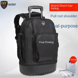 Heavy Duty Wheeled Portable Tool Bag Storage with Pockets Hanging Professional Electrician Repair Vehicle Repair Tools Bag