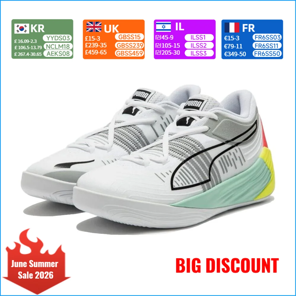 

Puma Fusion Nitro: Comfortable, Low-Top, Cushioned Basketball Shoes with Rebound, Classic, Non-Slip, and Durable 195587-02