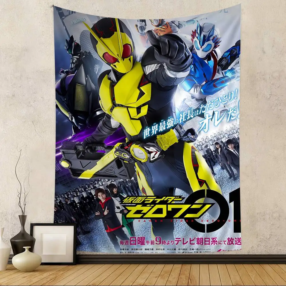 Popular TV K-Kamen R-Rider Zero One Anime Tapestry Hanging Tarot Hippie Wall Rugs Dorm Home Decor