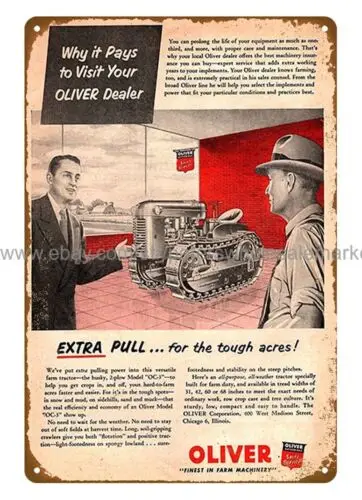 reproductions for sale 1951 Oliver Model OC-3 Bulldozer Tractor metal tin sign