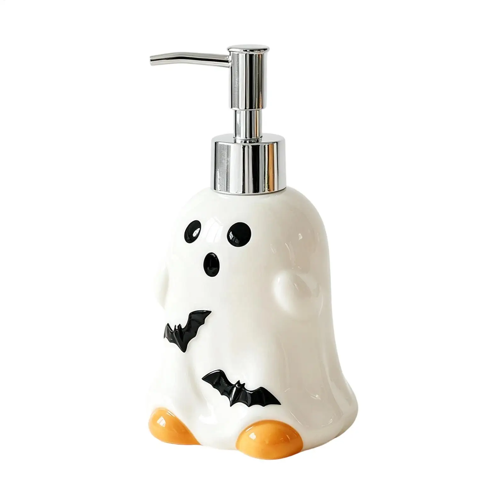 Kitchen Soap Dispenser Refillable Ceramic Pump Cute ghost ceramic refillable lotion bottle for bathroom kitchen sink