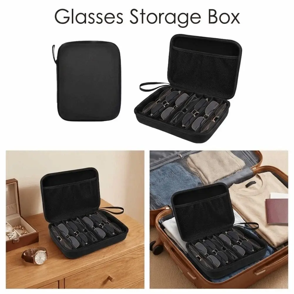 

Коробка для хранения очков на 6/7 отделений, водонепроницаемый пылезащитный чехол для солнцезащитных очков, многофункциональный, экономит место