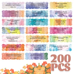 200 Pieces Spanish Scripture Inspirational Stickers Colorful Bible Verse Stickers Christian Planner Religious Stickers.