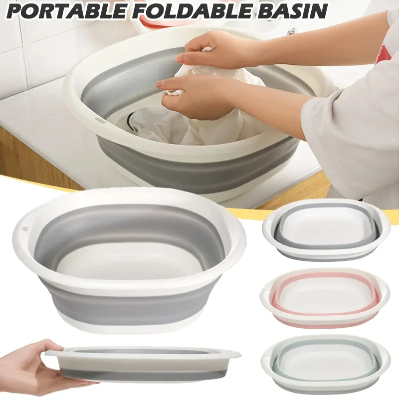 Bathroom plastic folding basin Bathroom washing basin Household washbasin Multifunctional folding basin Baby foot basin