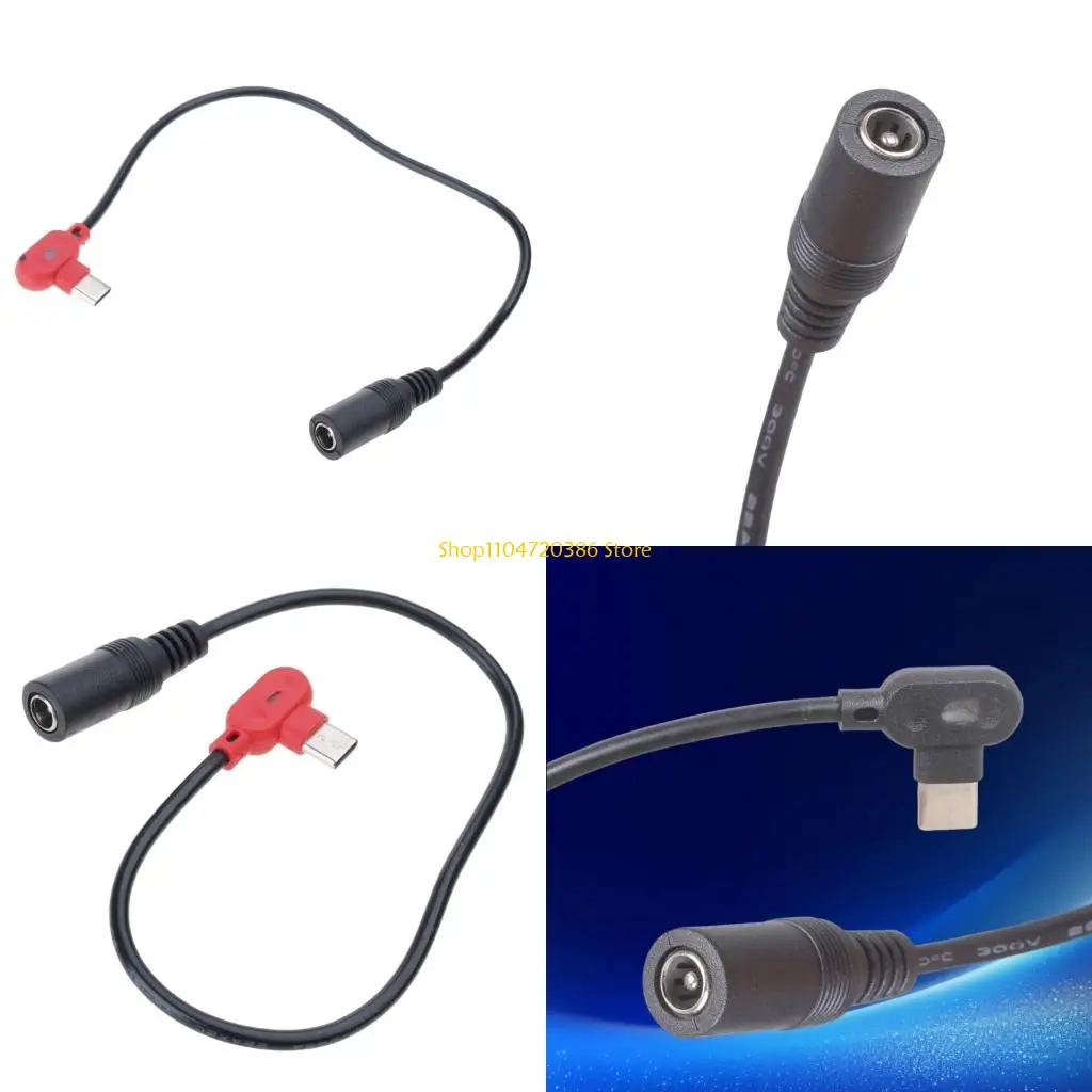 

K0EA 90 градусов USB C "папа" на 5,5x2,1 мм "мама" Кабель-адаптер 9V12V15V20V Шнур питания