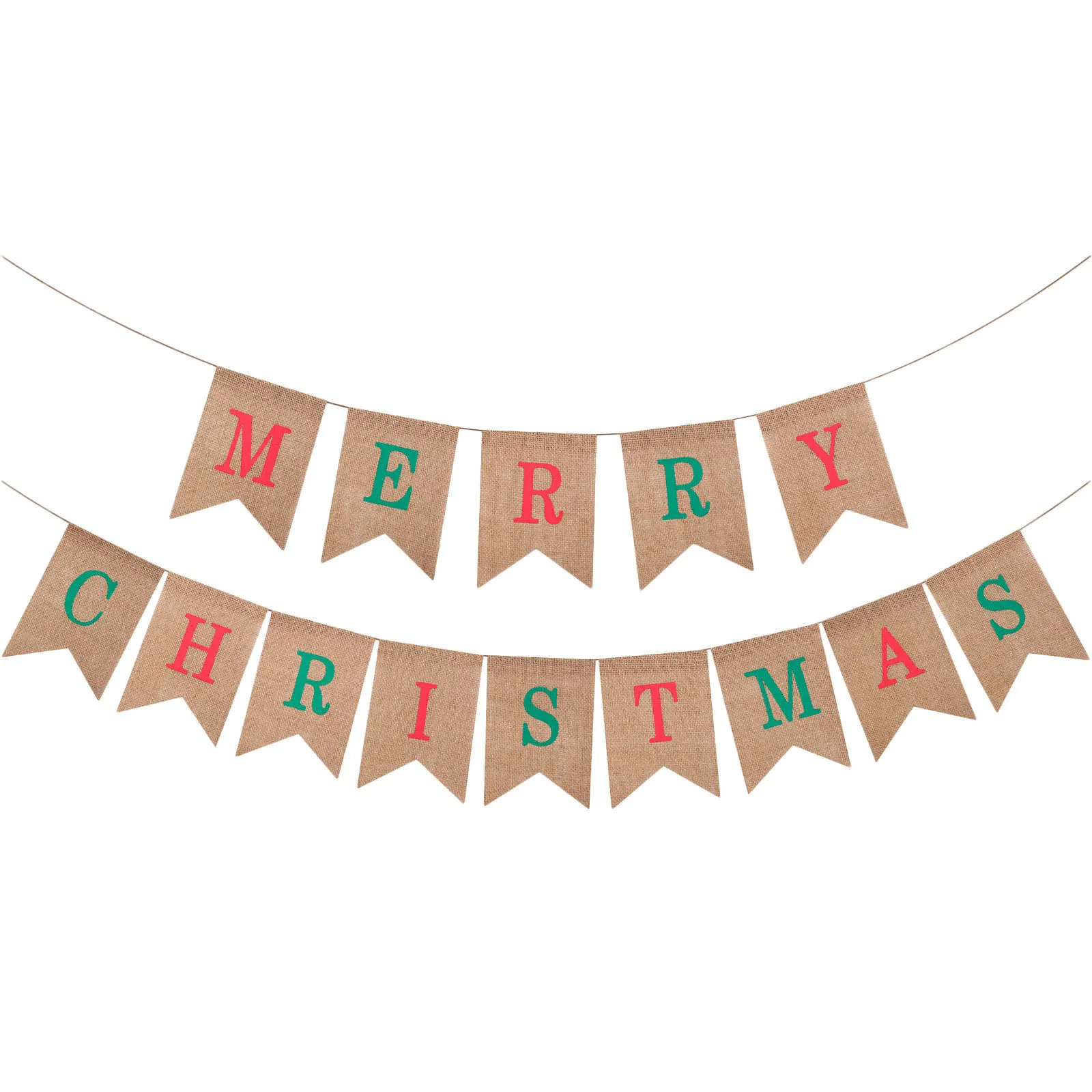 Баннер "С Рождеством" из мешковины