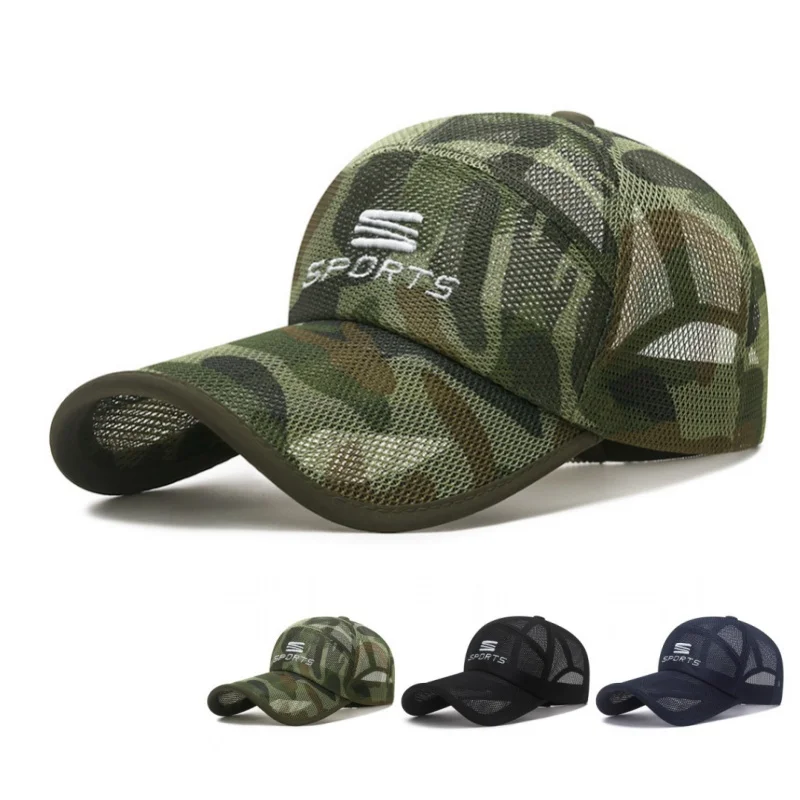 

Summer Breathable Mesh An-ti UV Running Cap Sunhat SPORTS Letter Printed Quick-Drying Golf Baseball Hat Fishing Sunshade Visors