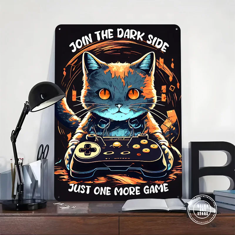Just One More Game 3D Printed Texture Poster Personalized Wall Art Retro Metal Tin Signs for Decoration Garage Accessories House