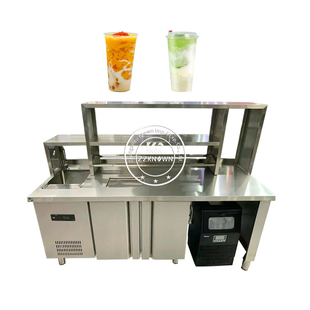 2023 Full Set Commercial Bubble Tea Store Shop Counter Top Drink Bar Equipment Worktop Counter