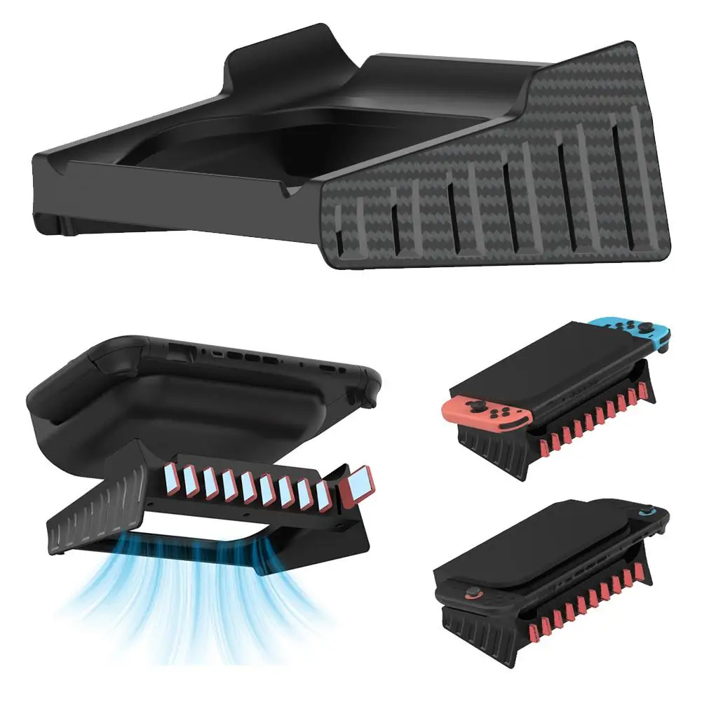 Spielkonsolen-Basis für Switch 2, flaches Aufbewahrungsregal, universeller diagonaler Ständer für Switch/OLED, kann Spielkarten aufnehmen, ABS, sturzsicher