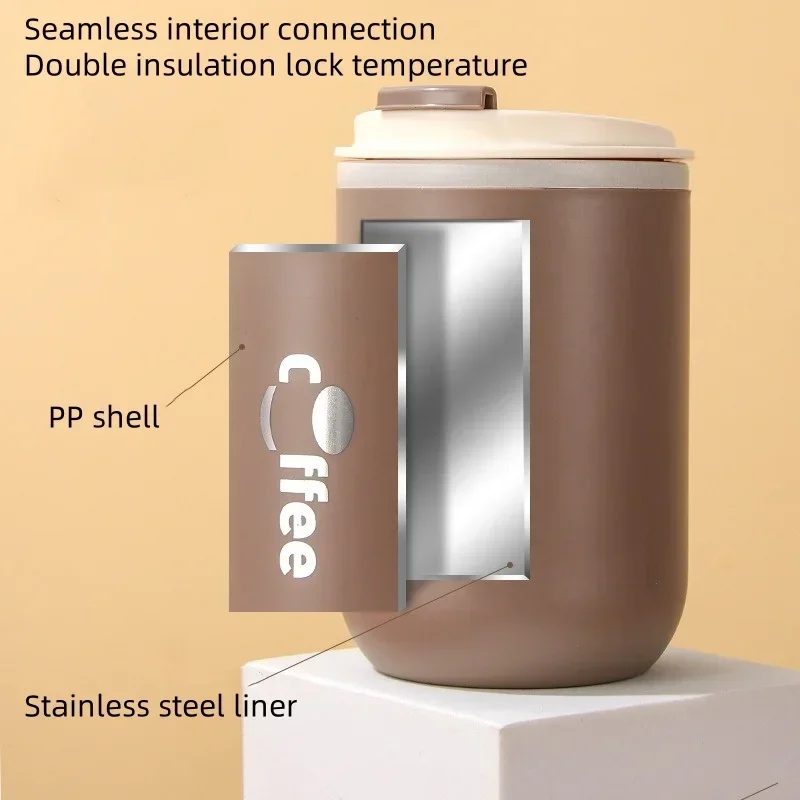 Stainless Steel Thermos Cups Coffee Thermal Mug with Straw Leak Proof Travel Car Double Layer Insulated Milk Tea Water Bottle