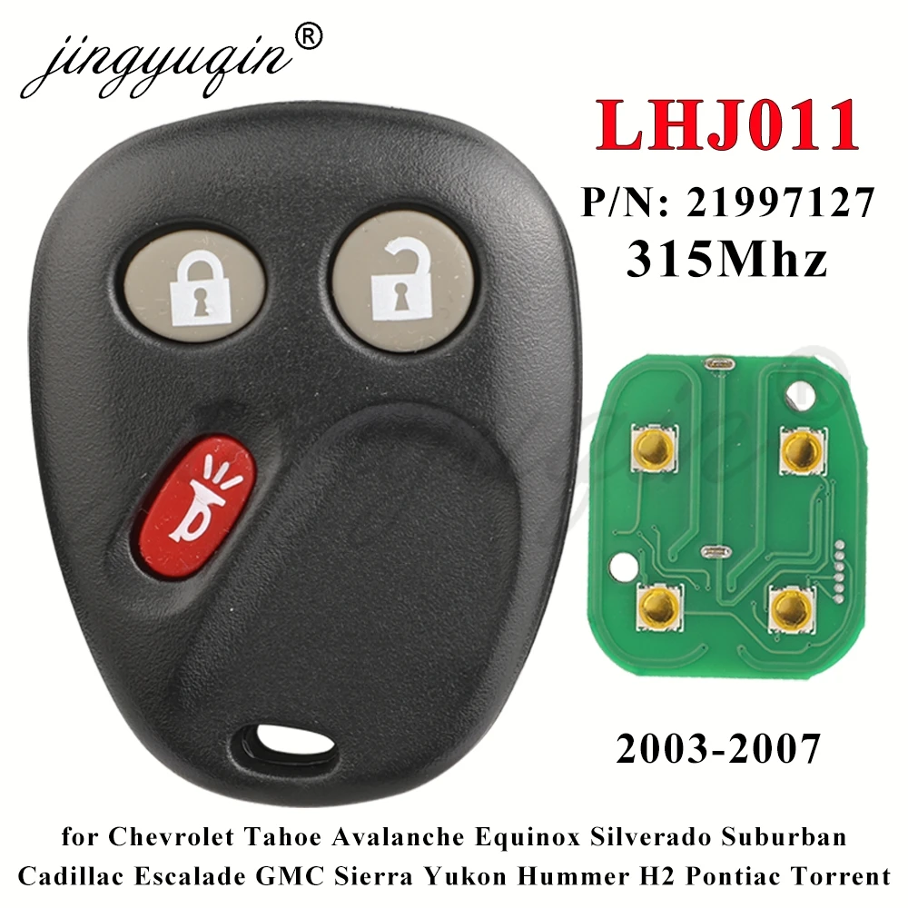 LHJ011 Remote Car Key 315MHZ for GMC Sierra Yukon Chevrolet Tahoe Avalanche Equinox Silverado Escalade Hummer H2 Pontiac Torrent