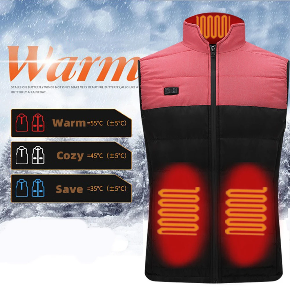 11 Areas USB Heated Vests 4/9/11 Areas Men's Women's Jacket Electric Heated Waistcoat Outdoor Camping Jacket Self Heating Vest