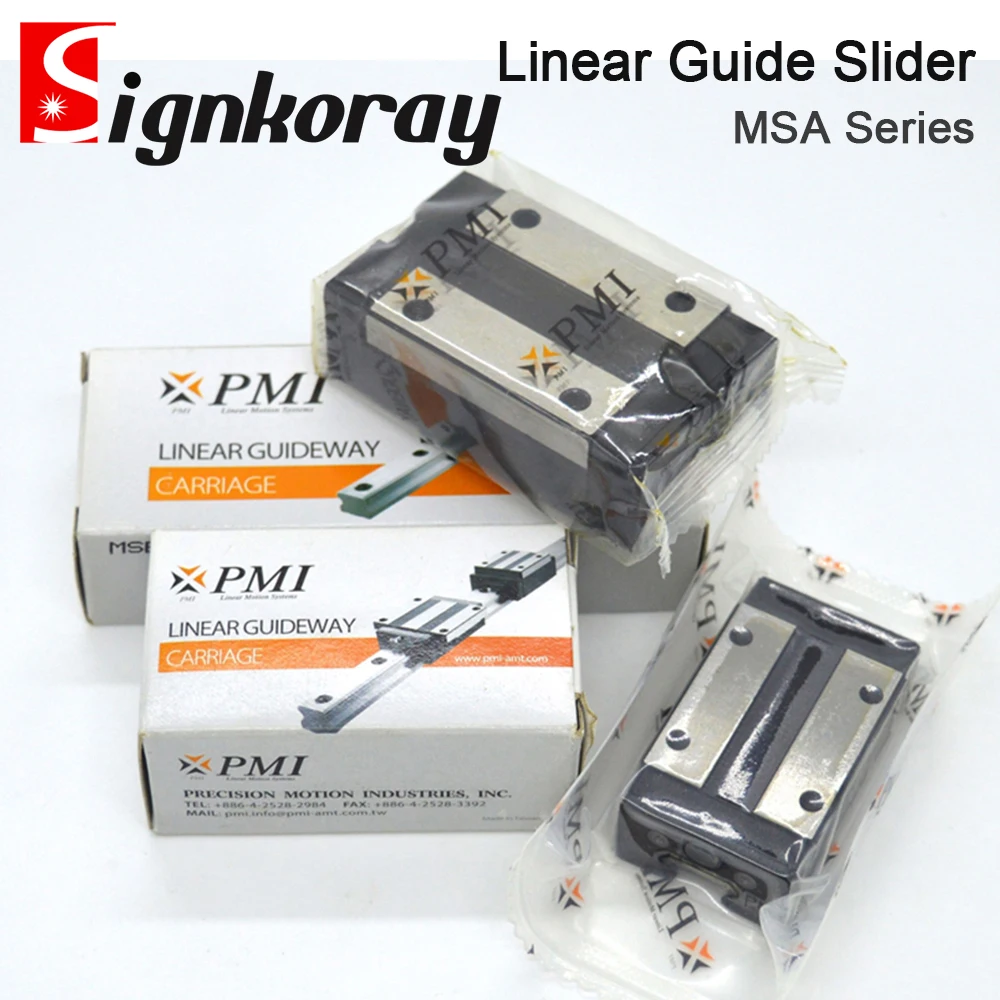 Carrello guida lineare con blocco scorrevole serie SignkoRay PMI MSA per macchina da taglio per incisione laser CO2