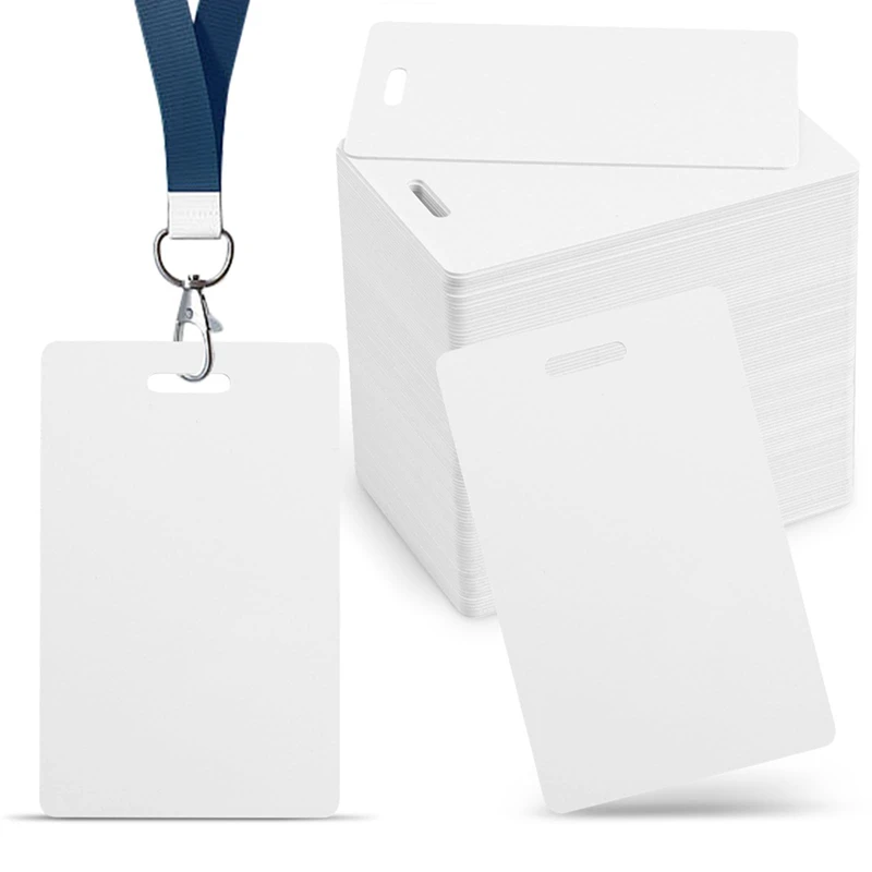 

Premium Blank PVC Cards With Slot Punch On Short Side - Vertical Slot Punch Blank ID Cards CR80 Plastic Cards