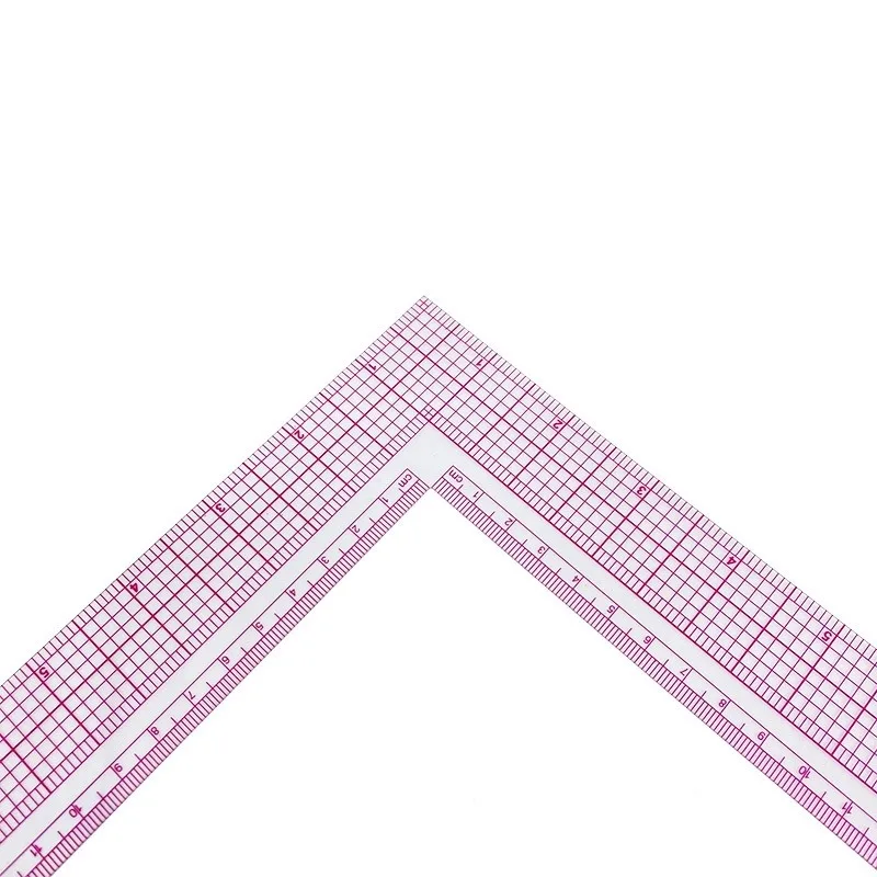 L Shape Sewing Ruler Used For Pattern Making Drafting, Transparent Plastic Fashion Designer Ruler Drawing Measuring Supplies