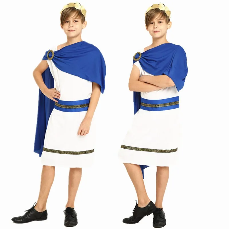

Roman Goddess Queen Costume Long Skirt Children's Halloween Clothing Boys Girls Cosplay Ancient Roman Lady Queen Outfit