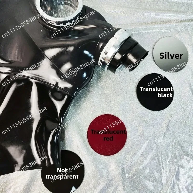 Customized Latex Gas Mask, All-inclusive Zipper Cosplay Accessories, Free Lenses, Neck Gas Mask