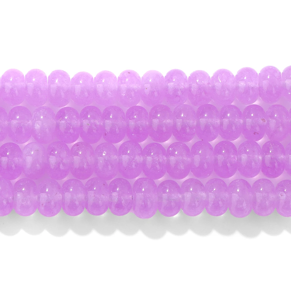 5x8mm Natural Stone Chalcedony Jades Beads Smooth Rondelle Abacus Bead Loose Spacer Beaded for Jewelry Making Bracelet Necklaces