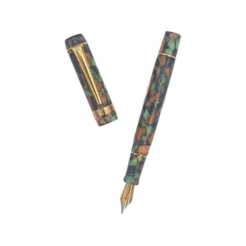 

Kaigelu Luxury Acrylic Fountain Pen Century Big Tofu Gold-plated Pen Tip Gold/silver Clip Business Writing Giift Pens