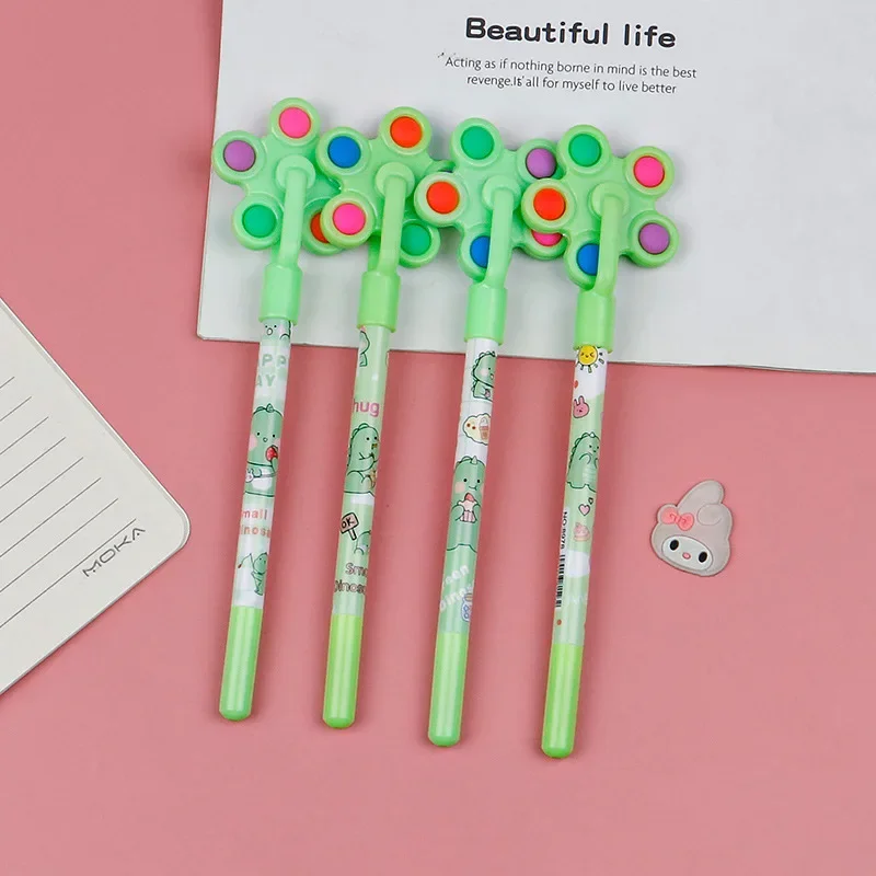 

40 шт., милая нейтральная ручка, мультяшный зеленый динозавр, ветряная мельница, студенческая водяная ручка 0,5 мм, студенческая офисная ручка для экзамена