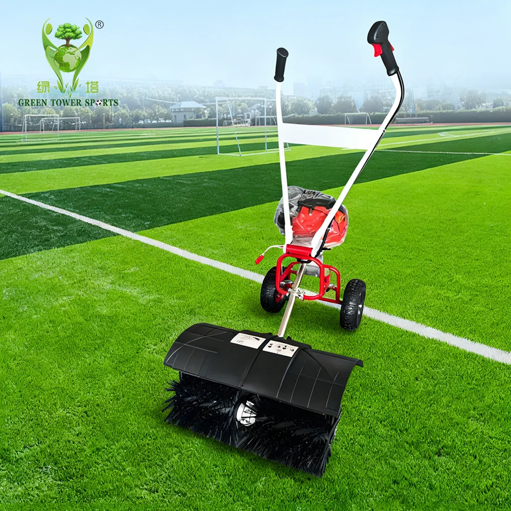 2.5hp Hand-push Lawn Sweeper, Portable Powered Lawn Groom, Artificial Turf Cleaner