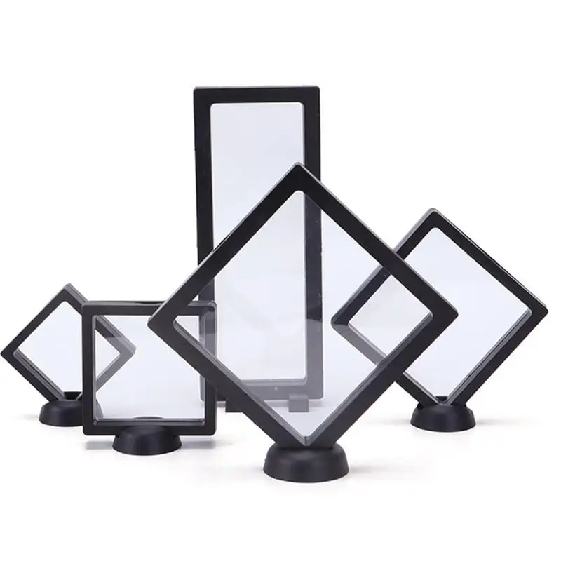 Set 3D Floating Display Case Stands Holder Suspension Storage for Pendant Necklace Bracelet Ring Coin Pin Gift Jewelry Box