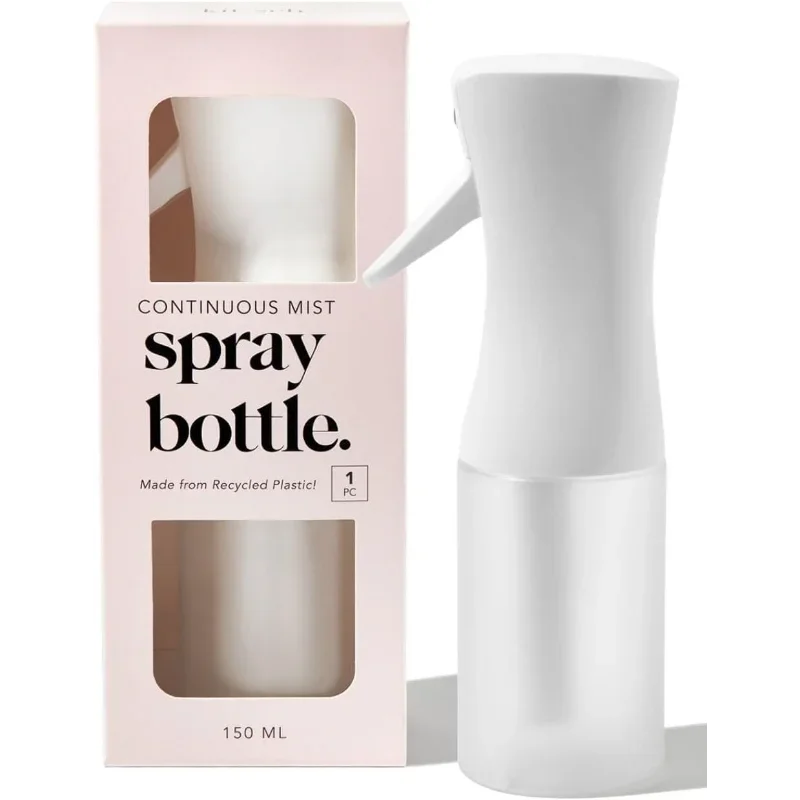 Kontinuierliche Sprühflasche für Haare, feiner Nebel, Wasser, Mister-Wasser, recyceltes Haar zum Reinigen, Styling, Pflanzen mehr, 150 ml