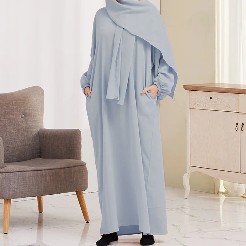 Vestido irregular de cintura alta para mulheres muçulmanas, Abaya com véu integrado, Robe com capuz, Oriente Médio, Dubai, Árabe, Turquia, Novo