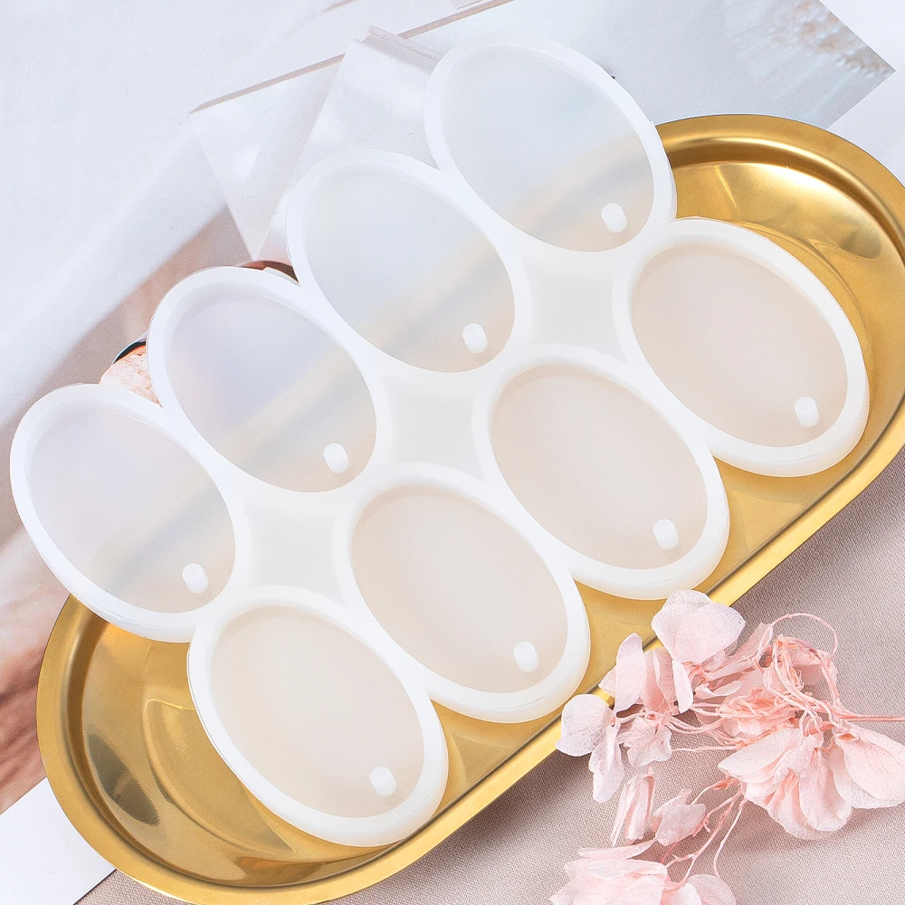 1PC Runde ovale Silikonform DIY Epoxidharzform für Schmuckherstellung Anhänger Ohrringe Schlüsselanhänger Zubehör – Detail 7