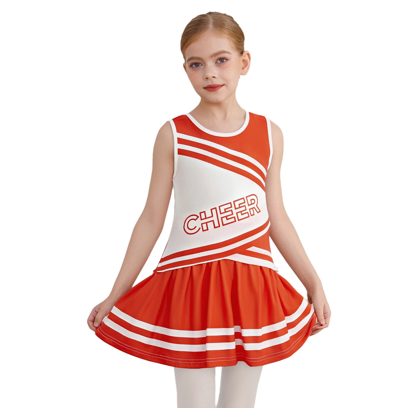 

Schoolgirl Competition Cheerleading Dance Performance Top And Pleated Skirt for Sports Activities Cheering Outfits