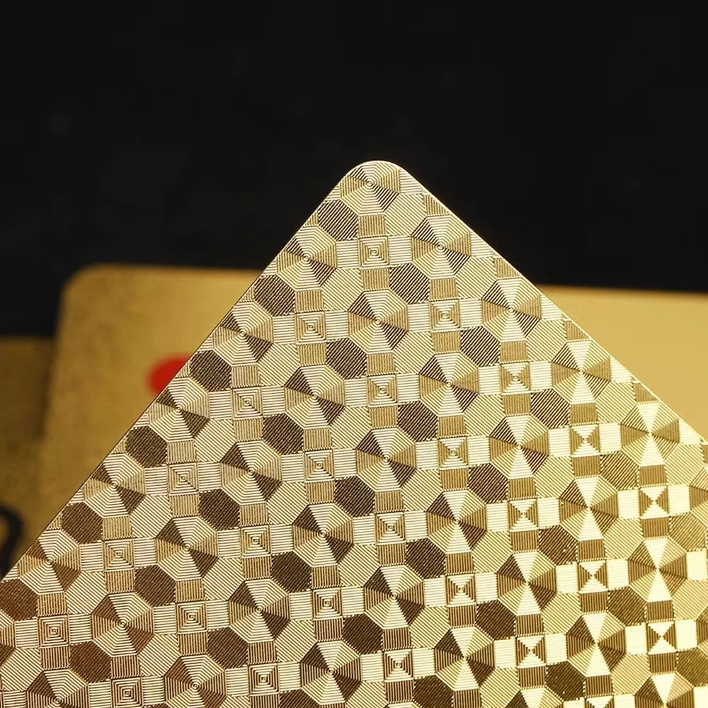 24K Gold Playing Cards Plastic Poker Game Deck Foil Pokers Pack Magic Waterproof Card Gift Collection Gambling Board  For Party