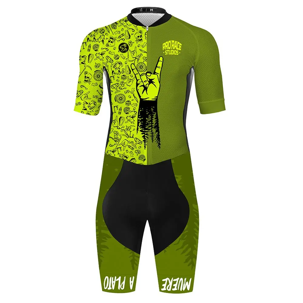 Pro Race Trisuit Men's Summer Short Sleeve Triathlon One-Piece Clothing Swimming Cycling Running Skinsuit RightTrack Apparel