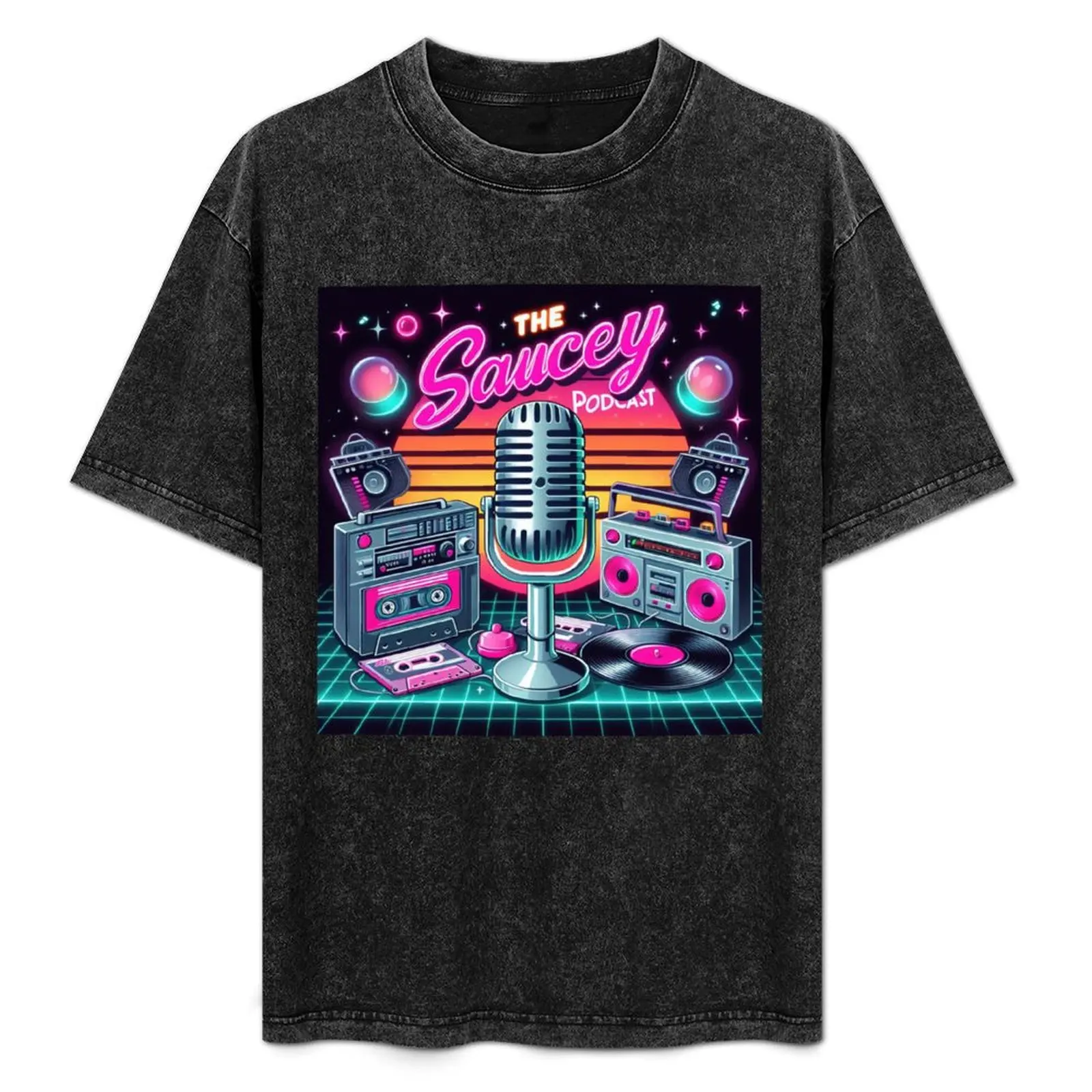 

The Saucey Podcast T-Shirt Art Pattern Printed Casual Top