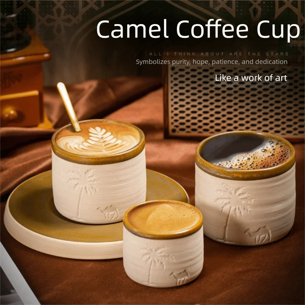 

New Ceramic Coffee Mug 120ml/250ml/310ml Hand-Painted Camel Espresso Cup Middle Eastern Coffee Cup Milk Cocoa Hot Tea