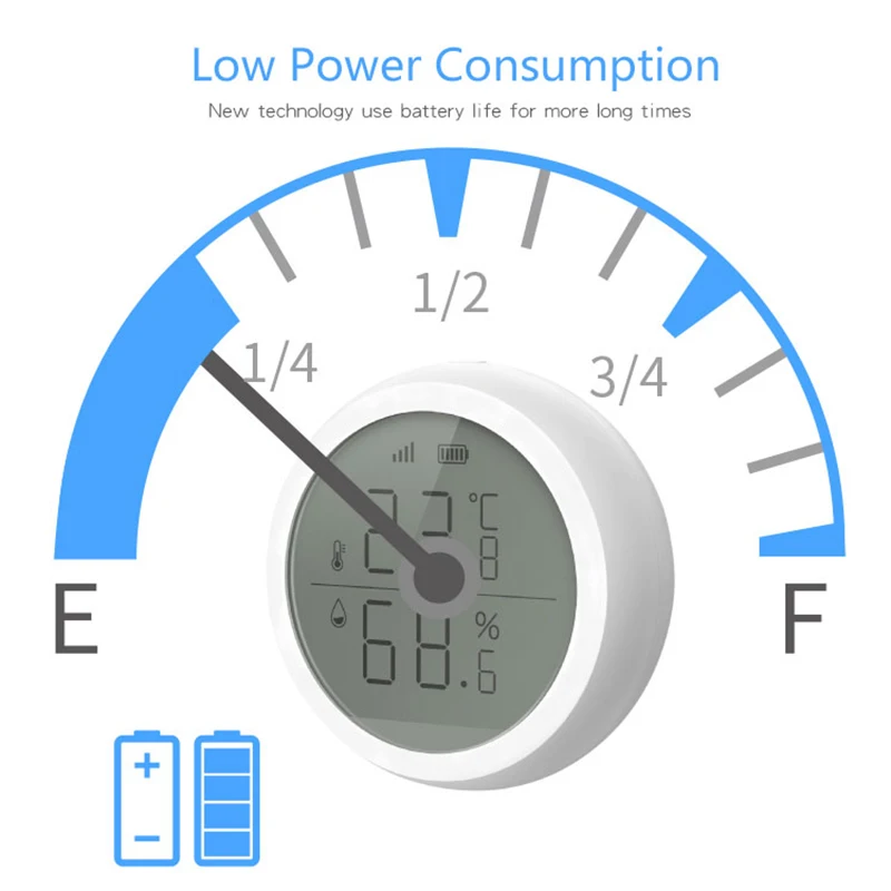 Tuya เซนเซอร์วัดความชื้นอุณหภูมิซิกบี, หน้าจอ LED แสดงแบตเตอรี่สำหรับระบบรักษาความปลอดภัยสมาร์ทโฮมบ้านอัตโนมัติ
