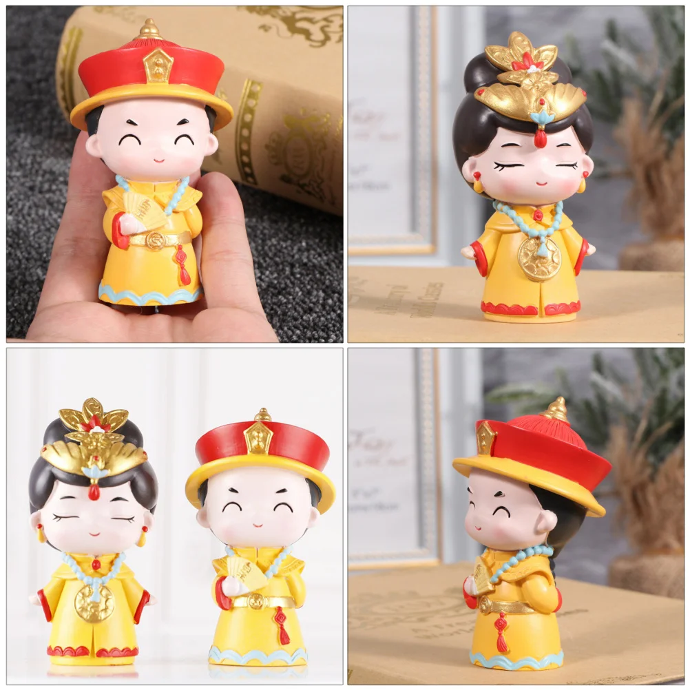 

2pcs Chinese Court Style Resin Cake Ornaments Party Decor Birthday Crafts Home Desktop Decorations Figurines Miniatures For All