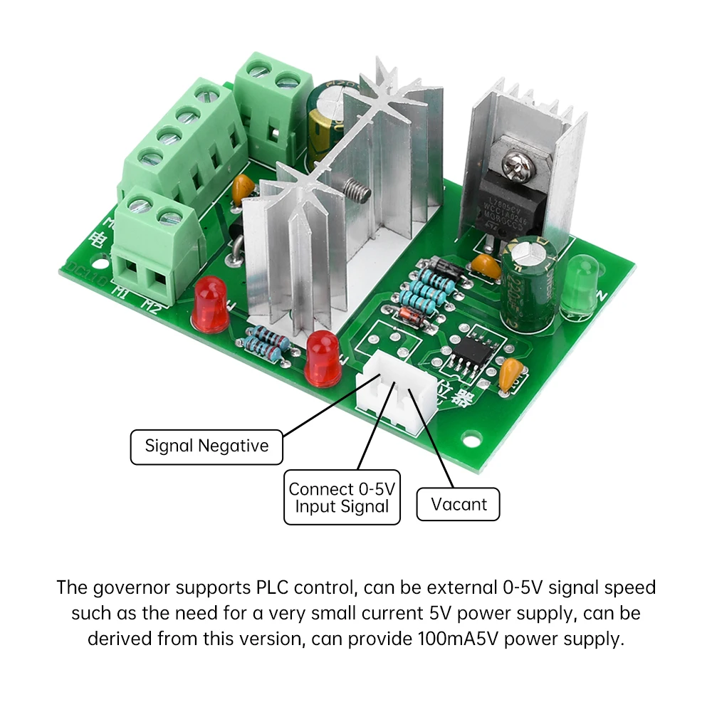 DC6-60V PWM Motor Speed Regulator Module Motor Controller Supports 0-5V PLC Speed Regulation Motor Driver 6V 12V 24V 36V 48V 60V