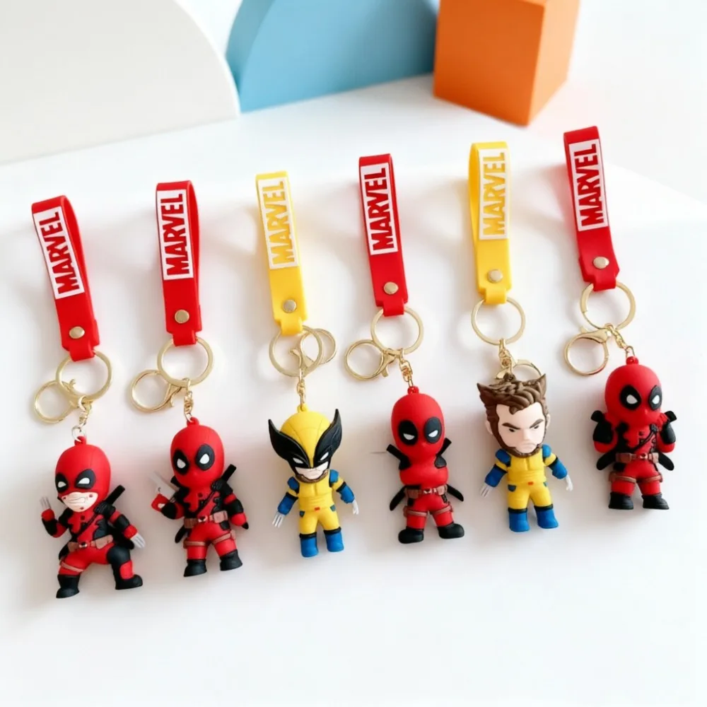 Porte-clés Figurines 3D Nen Cartoon Wolverine Anime Deadpool, Pendentifs Mignons pour Sacs et Cartables, Cadeau pour Fans et Couples