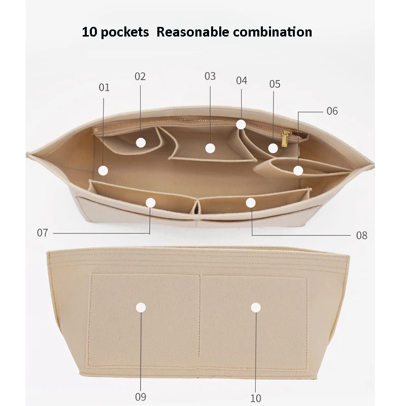حقيبة إدخال منظم المكياج من EverToner للسفر ومحفظة داخلية وحقائب مستحضرات التجميل المحمولة تناسب حقائب العلامة التجارية Coach City