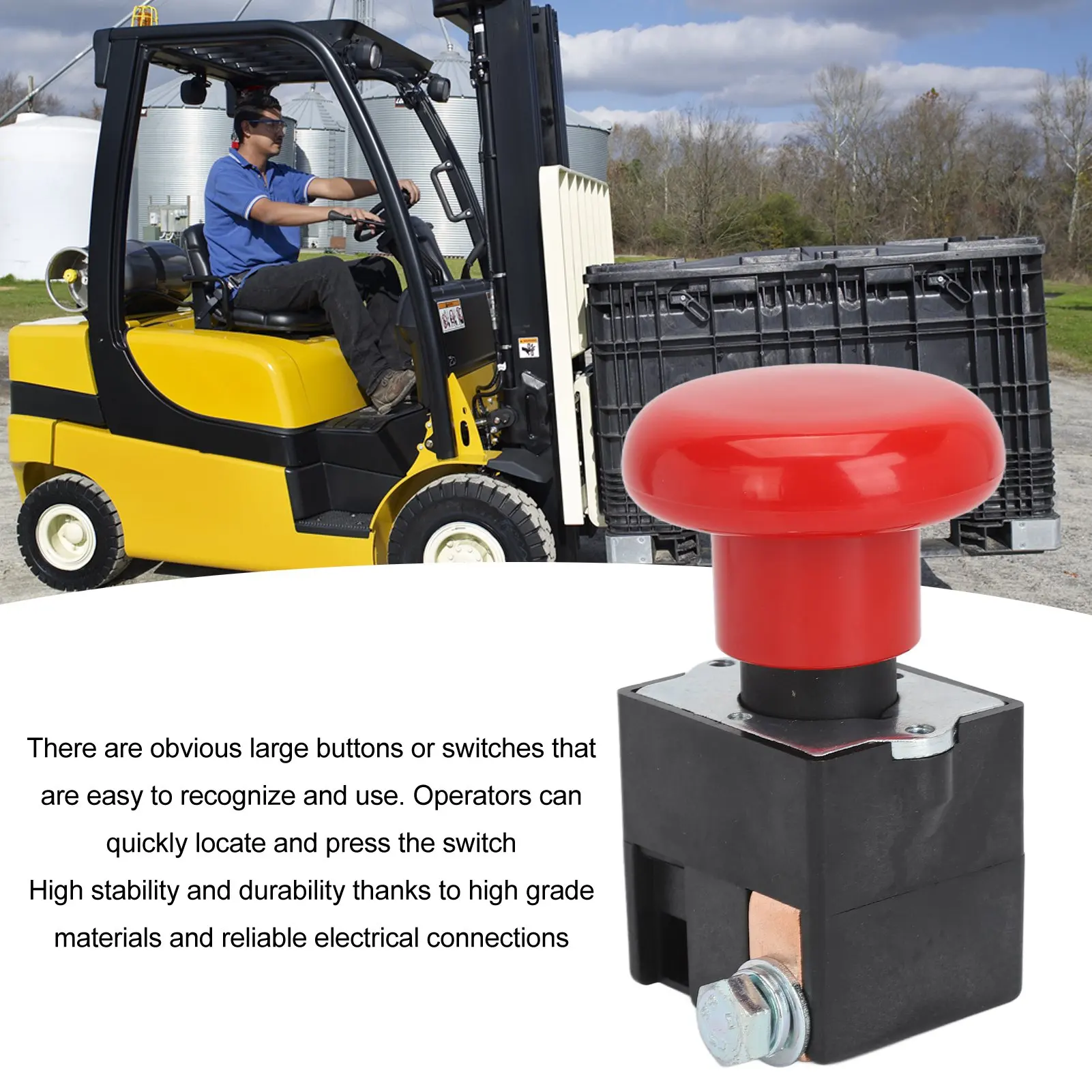 

Аварийная кнопка с фиксацией, аварийная остановка, стабильное быстрое реагирование для электрического вилочного погрузчика, поддона, автомобиля