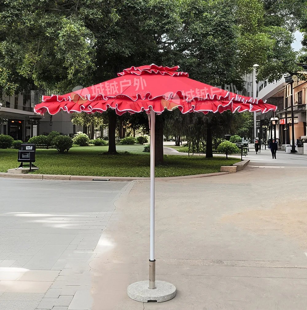 2025 new Internet celebrity lace parasol aluminum alloy multi-color sun umbrella sunscreen rain factory direct sales