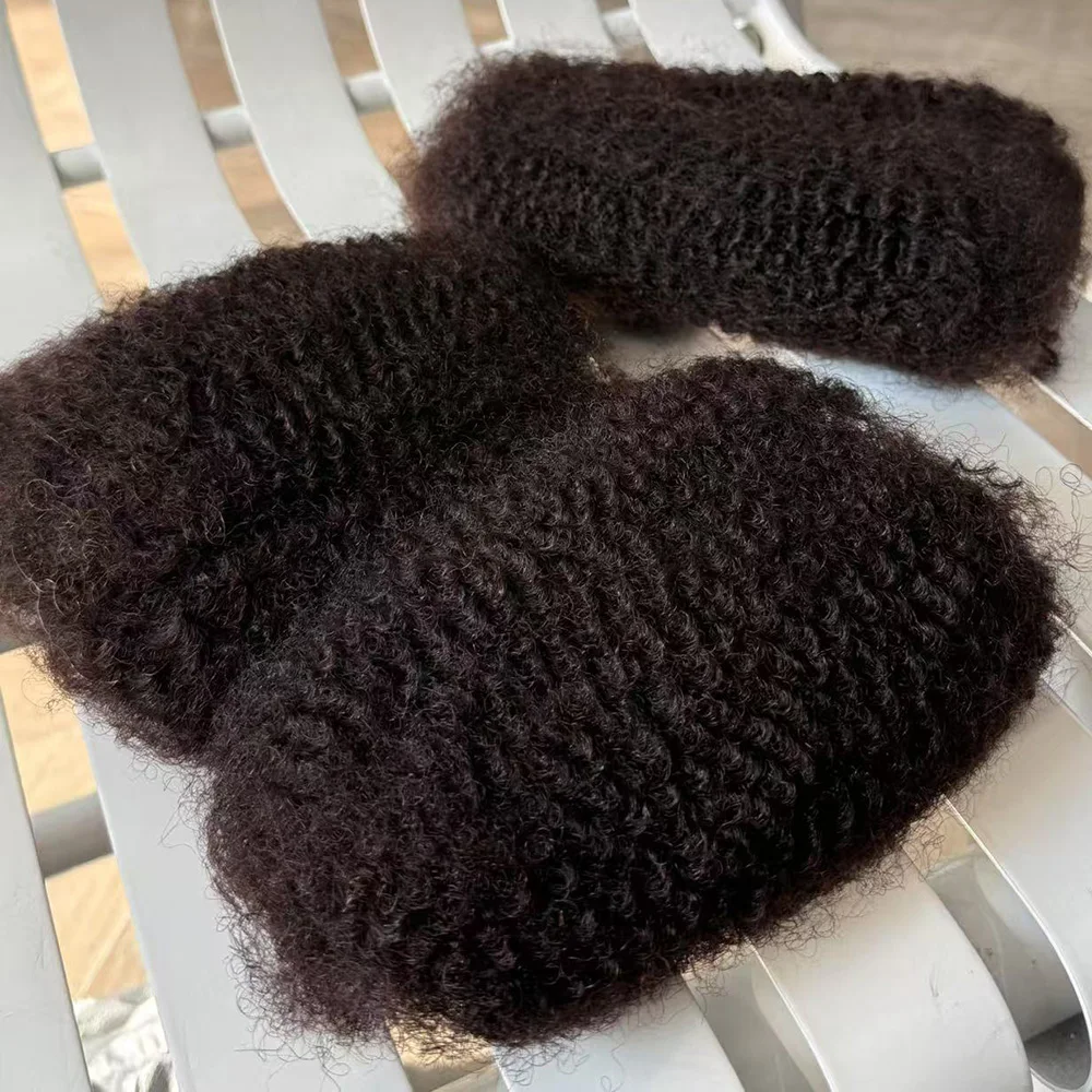 Rambut Manusia Afro Kinky Brasil Alami untuk Kepang Rambut Remy 30g/Pak Tanpa Jalinan QVR 4C Afro Kinky 10-18 Inch
