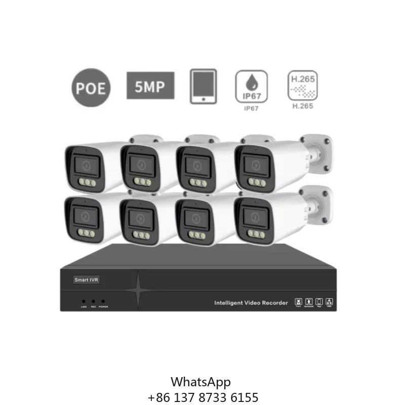5MP 4CH 8CH Home Cctv Security System IP Cameras Support 8 Channel Poe NVR Cctv Camera System