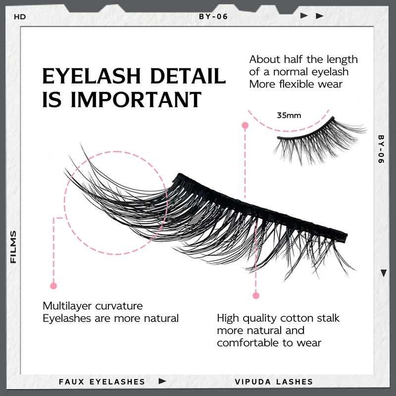 10 Pairs Half Eyelashes Natural New Faux Mink Cat Eye Lash Wispy Fluffy Soft False Lash Extension Makeup Tool