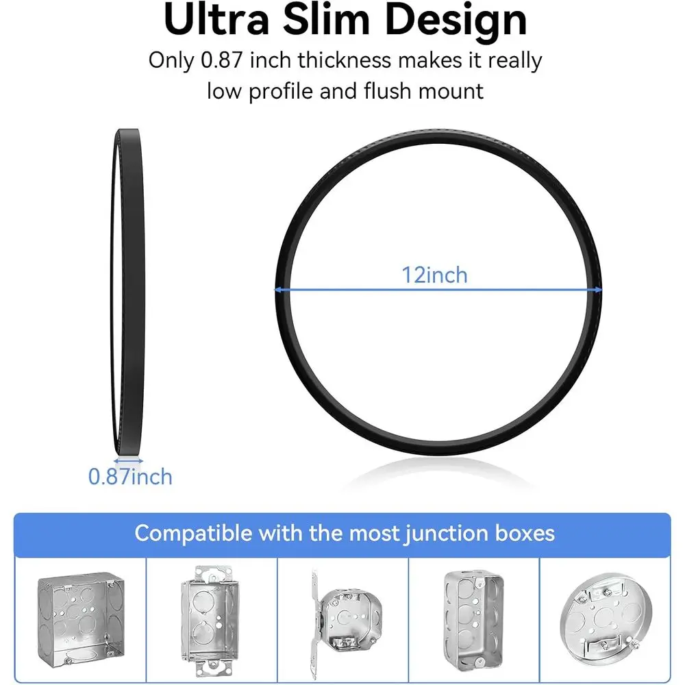 12 Inch Dimmable LED Ceiling Light Fixture 28W 3200LM 5 Color Temperature in One Super Slim Round Ceiling Lamp Low Profile Ceili