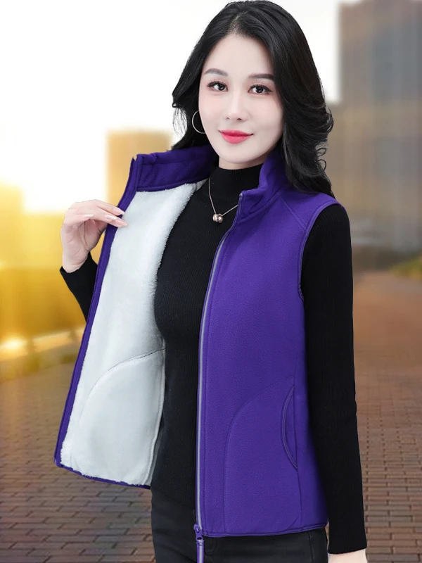 

Женский жилет Thieneded Fce, верхняя одежда, осень-зима, новый теплый жакет на подкладке с пышной подкладкой, длина, на молнии, Soli...