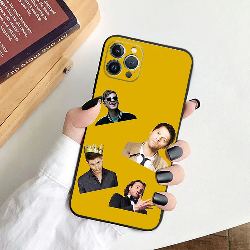 Silicone Black Phone Cases for iphone 16 Pro Max 7 8 14 15 Plus SE XR 11 12 13 Mini 15Pro Sam Supernatural Soft Cover image 3
